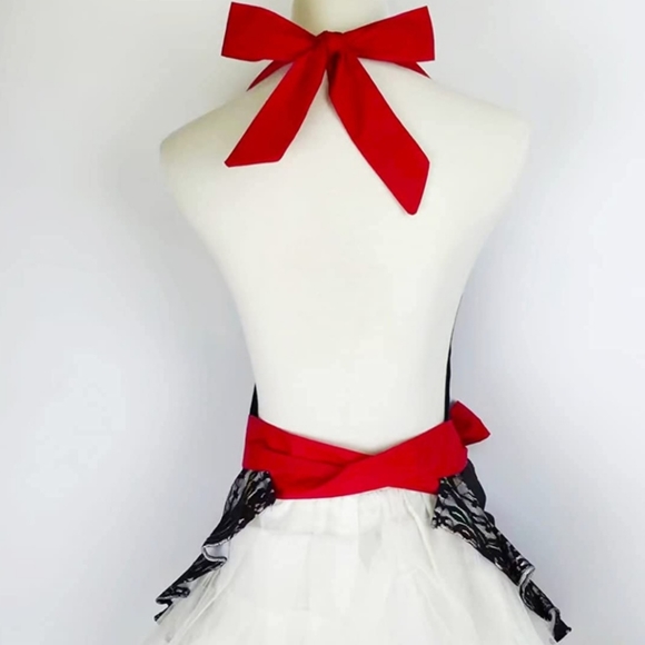 New Retro red And Black Apron.  Other Vintage Styles Available - Picture 3 of 4